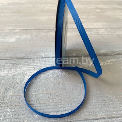 Лента репсовая в рубчик 6 мм, цв. синий Лента репсовая в рубчик 6 мм, цв. синий