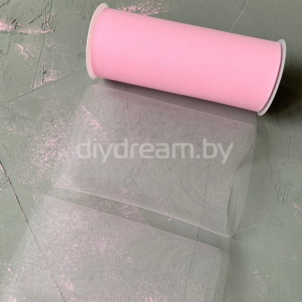 Фатин матовый 150 мм, розовый (1 м)