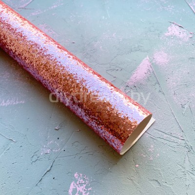 Кожзам с крупными блестками, светло-розовый Кожзам с крупными блестками, светло-розовый