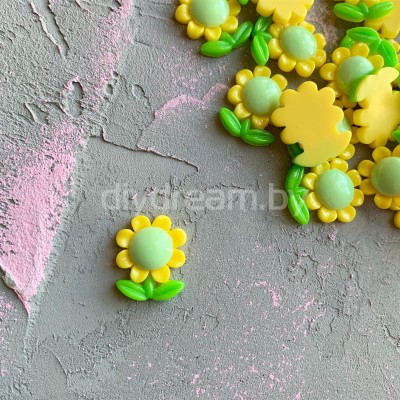 Кабошон "Цветочек", желтый Кабошон "Цветочек", желтый