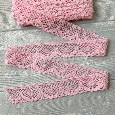 Тесьма вязаная 30 мм, цв. розовый Тесьма вязаная 30 мм, цв. розовый