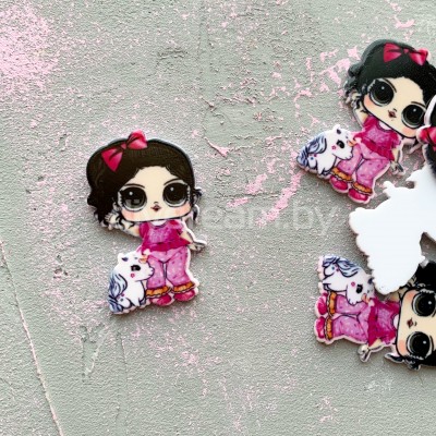 Кабошон-вырубка "Куколка с единорогом" 40 мм Кабошон-вырубка "Куколка с единорогом" 40 мм