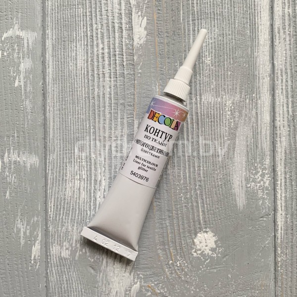 Контур акриловый "Декола" для ткани 18 мл, многоцветные блёстки Контур акриловый "Декола" для ткани 18 мл, многоцветные блёстки