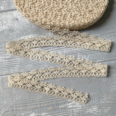 Тесьма вязаная 20 мм, цв. кремовый Тесьма вязаная 20 мм, цв. кремовый