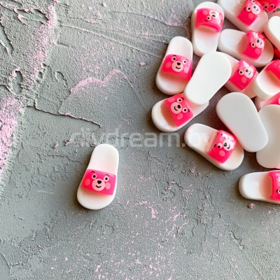 Кабошон "Тапочек", белый Кабошон "Тапочек", белый