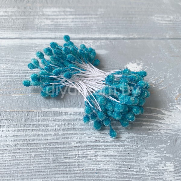Тычинки "Ягодки в сахаре", цв. голубой (пучок 20 шт.) Тычинки "Ягодки в сахаре", цв. голубой (пучок 20 шт.)