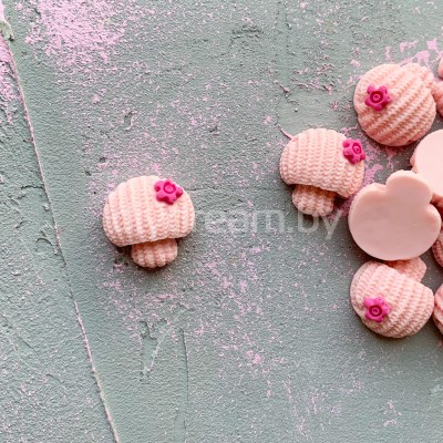 Кабошон матовый "Грибочек", розовый Кабошон матовый "Грибочек", розовый