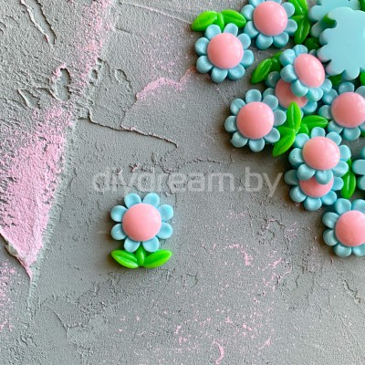 Кабошон "Цветочек", голубой Кабошон "Цветочек", голубой