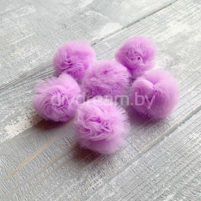 Помпон из фатина 3.5 см, фиолетовый Помпон из фатина 3.5 см, фиолетовый