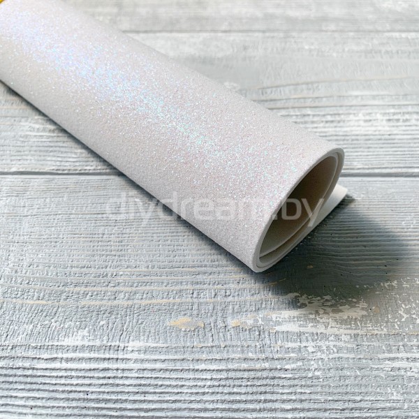Глиттерный фоамиран 2 мм, белый Глиттерный фоамиран 2 мм, белый