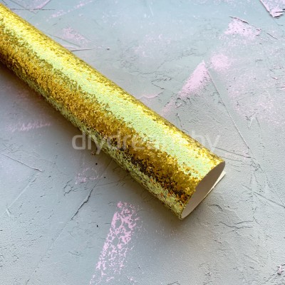 Кожзам с крупными блестками, золото Кожзам с крупными блестками, золото