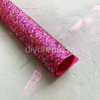 Кожзам с крупными блестками, розовый Кожзам с крупными блестками, розовый
