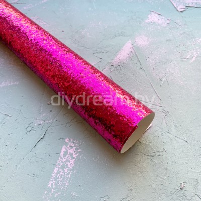 Кожзам с крупными блестками, фукси Кожзам с крупными блестками, фукси