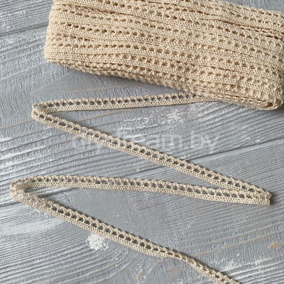 Тесьма вязаная 8 мм, цв. кремовый Тесьма вязаная 8 мм, цв. кремовый
