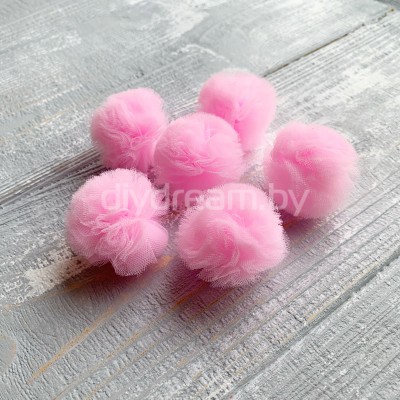 Помпон из фатина 3.5 см, розовый Помпон из фатина 3.5 см, розовый