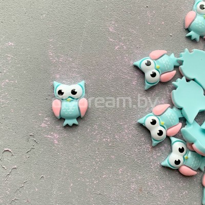 Кабошон "Совенок", голубой Кабошон "Совенок", голубой