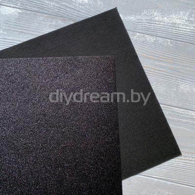 Декоративный материал с глиттером 1 мм, цв. чёрный