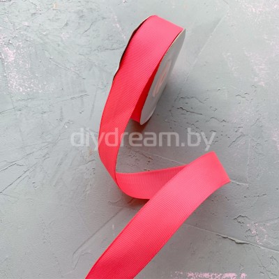 Лента репсовая 25 мм, цв. ярко-розовый Лента репсовая 25 мм, цв. ярко-розовый