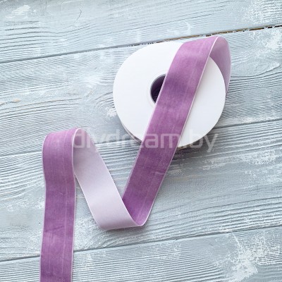 Лента бархатная 3.8 см, цв. сиреневый Лента бархатная 3.8 см, цв. сиреневый