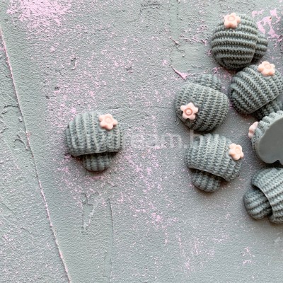 Кабошон матовый "Грибочек", серый Кабошон матовый "Грибочек", серый