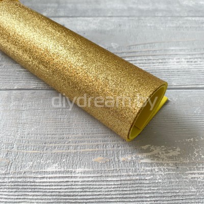 Глиттерный фоамиран 2 мм, светло-золотой
