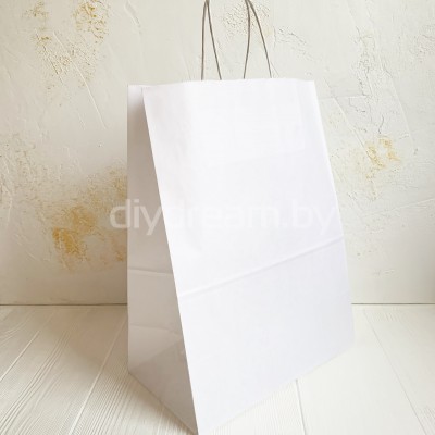 Бумажный крафт-пакет 26х15х35 см, белый