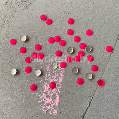 Стразы термоклеевые акрил 6 мм, цв. ярко-розовый