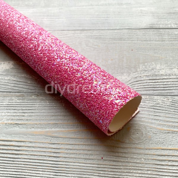 Кожзам с блестками "Пайетки" 20х30 см, розовый