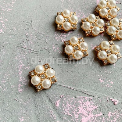 Кабошон флоризель пластик 22 мм, золото Кабошон флоризель пластик 22 мм, золото