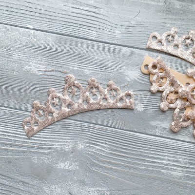 Патч с пайетками "Корона" 16х7 см, бежевый Патч с пайетками "Корона" 16х7 см, бежевый