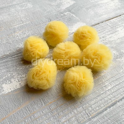 Помпон из фатина 3.5 см, желтый Помпон из фатина 3.5 см, желтый