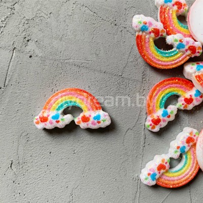 Кабошон с блестками "Радуга" 15*28 мм, №1 Кабошон с блестками "Радуга" 15*28 мм, №1