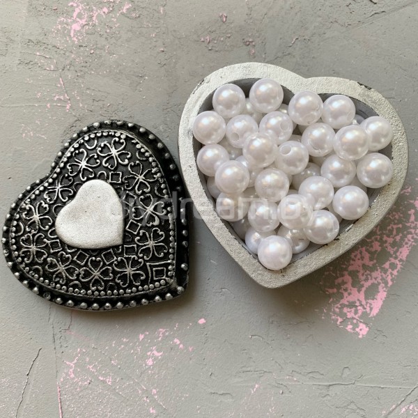 Бусины 10 мм, цв. белый (20 шт)