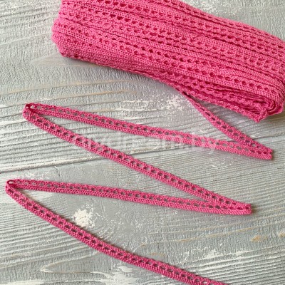 Тесьма вязаная 8 мм, цв. розовый Тесьма вязаная 8 мм, цв. розовый
