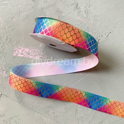 Лента репсовая "Чешуя" 2,5 см Лента репсовая "Чешуя" 2,5 см