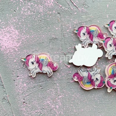 Кабошон-вырубка "Единорожек с блестками", №3 Кабошон-вырубка "Единорожек с блестками", №3