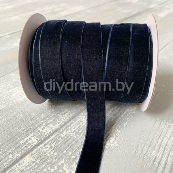 Лента бархатная 15 мм, цв. синий Лента бархатная 15 мм, цв. синий