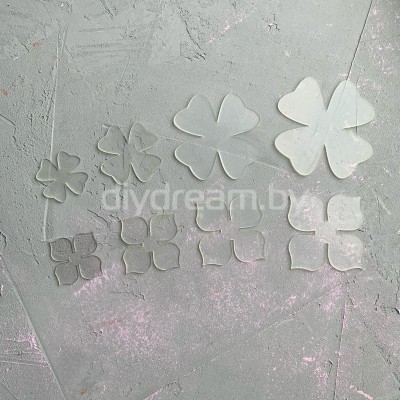 Набор пластиковых шаблонов 1 мм "Цветы четырехлистник" Набор пластиковых шаблонов 1 мм "Цветы четырехлистник"