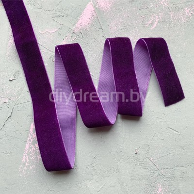 Лента бархатная 25 мм, цв. фиолетовый