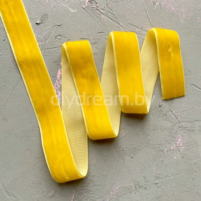 Лента бархатная 25 мм, цв. желтый
