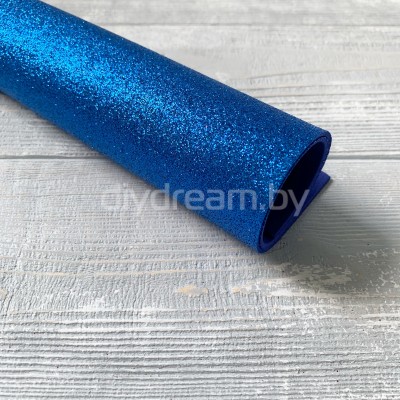 Глиттерный фоамиран 2 мм, синий