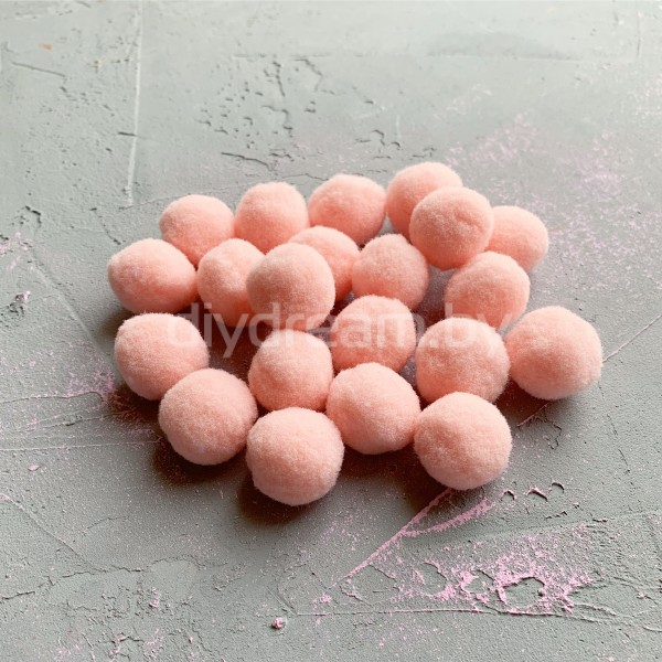 Помпоны Premium 2 см, розовый персик (5 шт.)