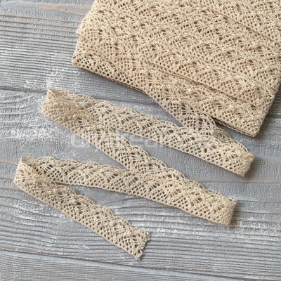 Тесьма вязаная 17 мм, цв. кремовый Тесьма вязаная 17 мм, цв. кремовый