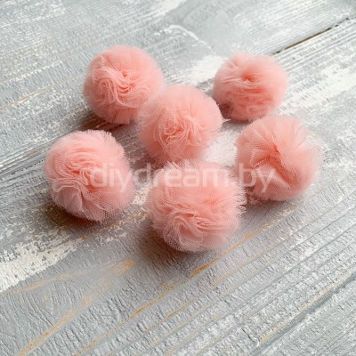 Помпон из фатина 3.5 см, нежно-розовый Помпон из фатина 3.5 см, нежно-розовый