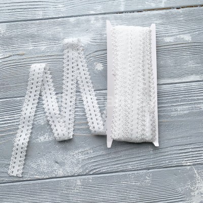 Тесьма-резинка с кружевом 2 см, цв. белый Тесьма-резинка с кружевом 2 см, цв. белый