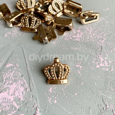 Пряжка декоративная "Корона" 18*19 мм, золото Пряжка декоративная "Корона" 18*19 мм, золото
