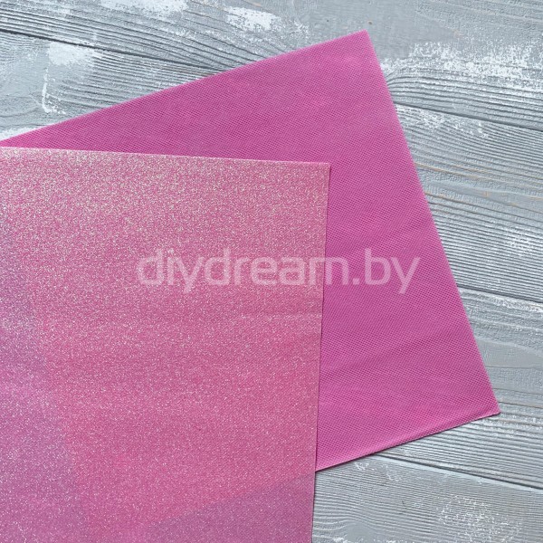 Декоративный материал с глиттером 1 мм, цв. светло-розовый