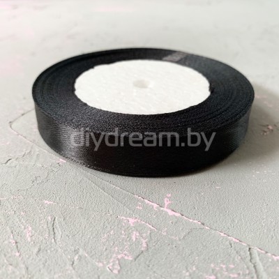 Лента атласная 1,5 см, черный Лента атласная 1,5 см, черный