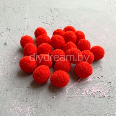 Помпоны Premium 2 см, красный (5 шт.) Помпоны Premium 2 см, красный (5 шт.)